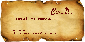 Csatári Mendel névjegykártya